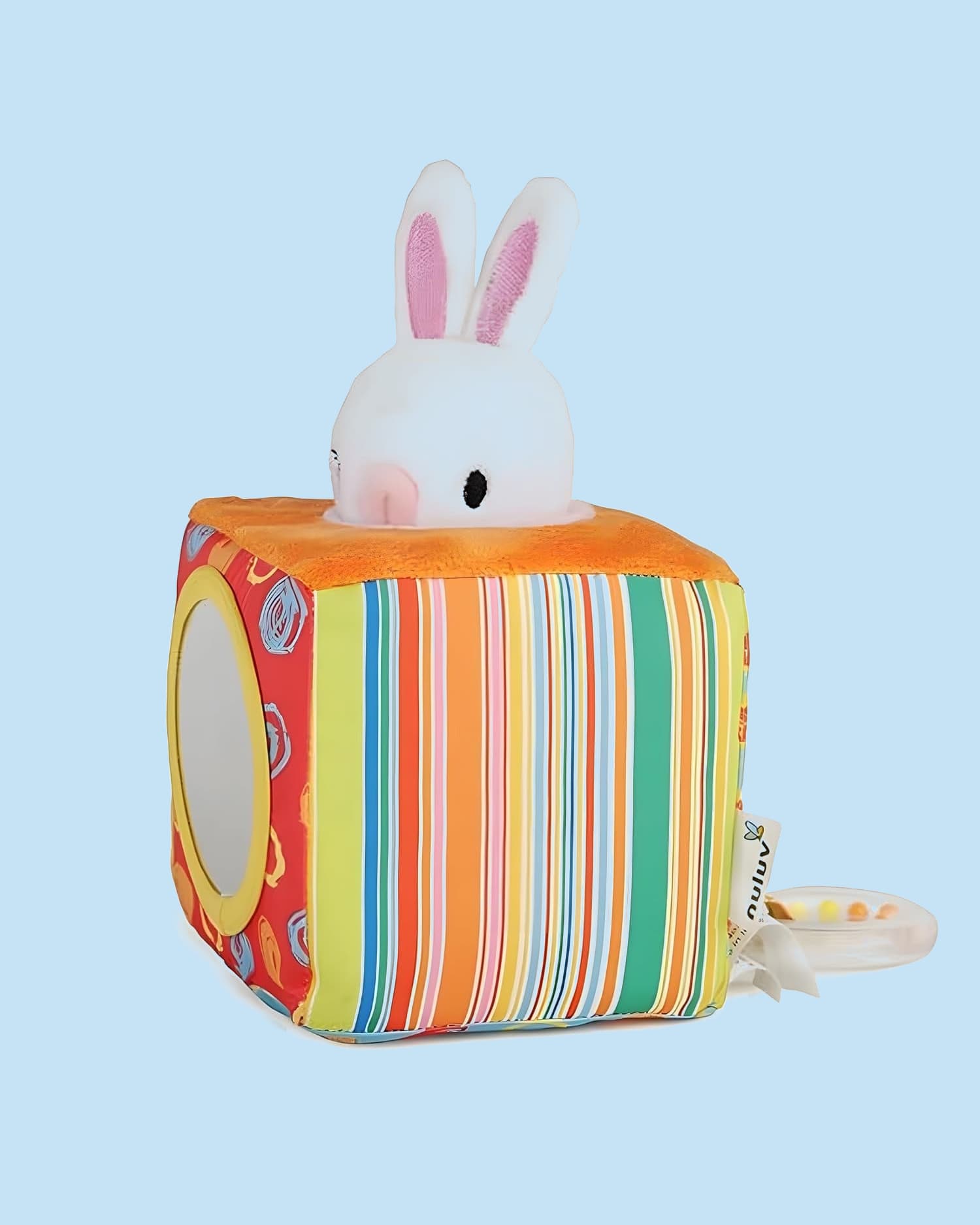 Nuluv Infant Plush Bunny Cube – Early Learning Toy with Squeaker, Crinkle & Rattle for Babies 3+ Months, Multicolor - Default Title