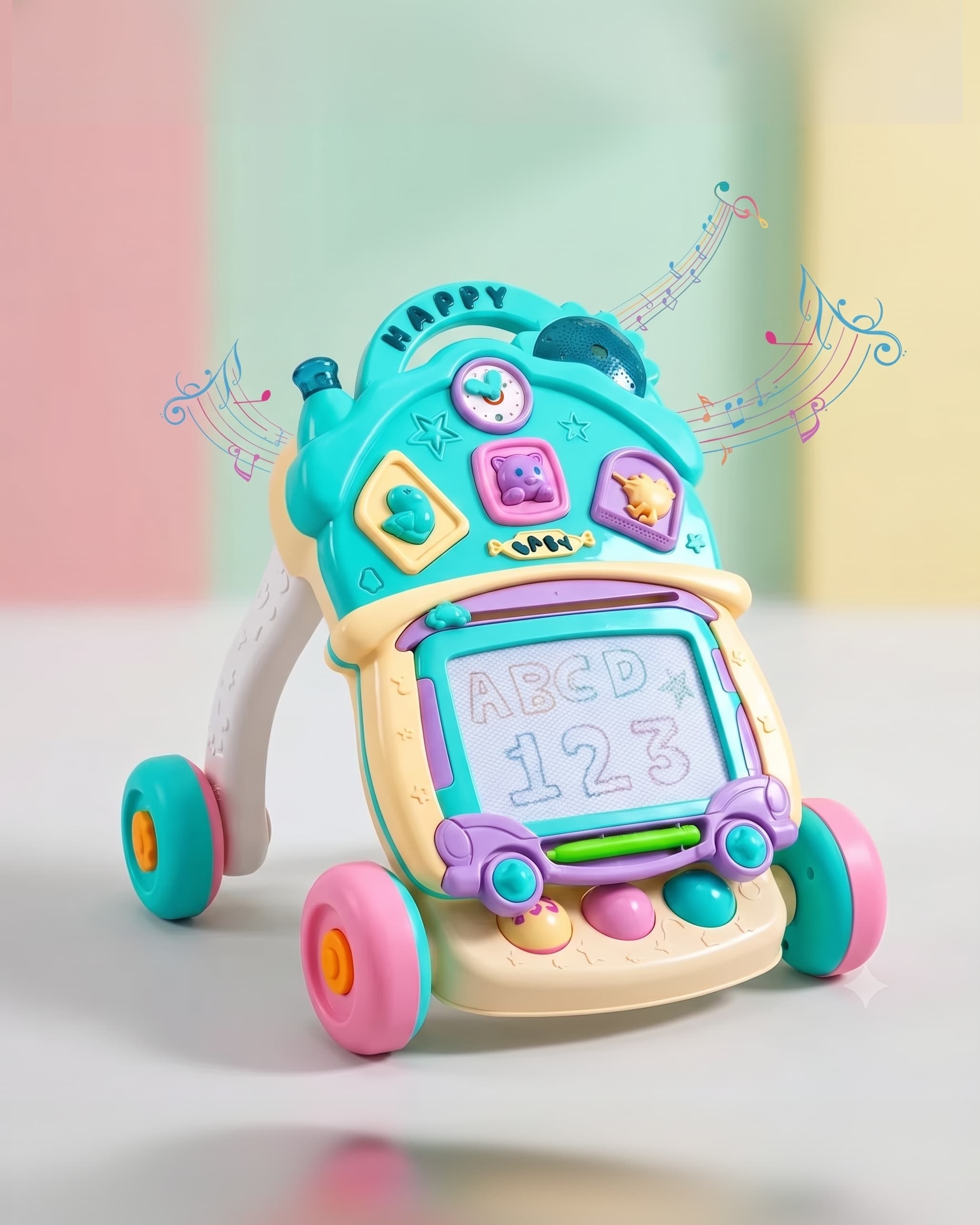 StarAndDaisy 2-in-1 Baby Push Walker with Doodle Board, Music, Lights & Learning Functions - Default Title