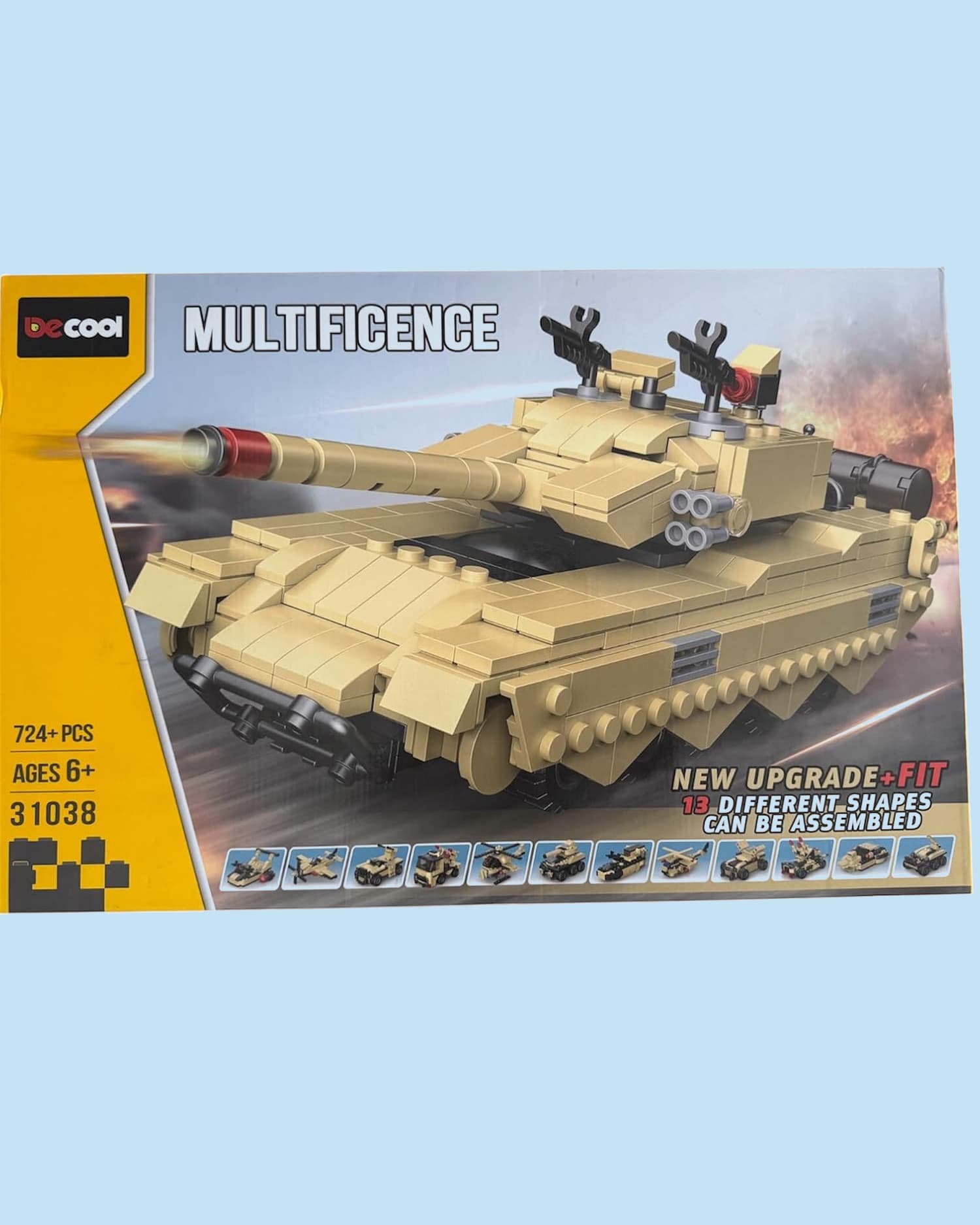 Multificence Army Tank 724+ Piece Building Block Set with 13 Assembled Models for Kids Ages 6+ - Default Title