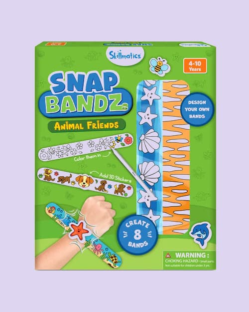 Skillmatics Snap Bandz Animals DIY Craft Kit | Mess-Free Art Activity with 8 Snap Bands (8.6 cm) | for Kids Ages 4–10 - Default Title