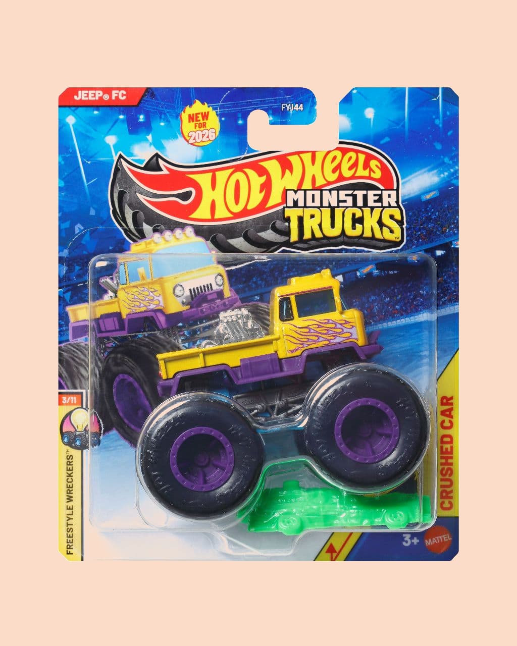 Hot Wheels Monster Trucks Jeep FYJ44 For kids| Multi color| Age 3+| Pack of 1 - Default Title