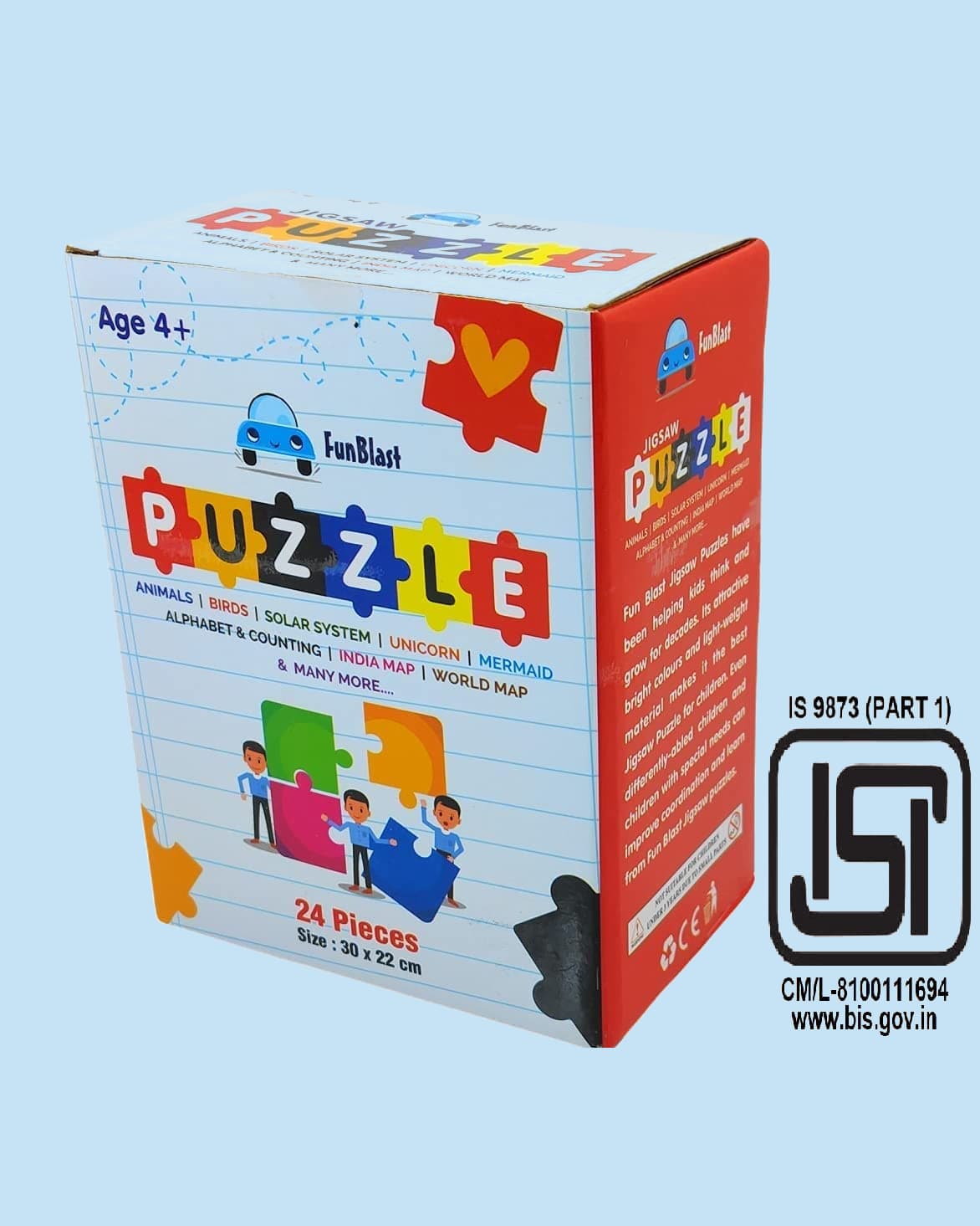 FunBlast India Map Jigsaw Puzzle 24 Pcs Educational Floor Puzzle for Kids Age 3-5 Years Learning Toy - Default Title